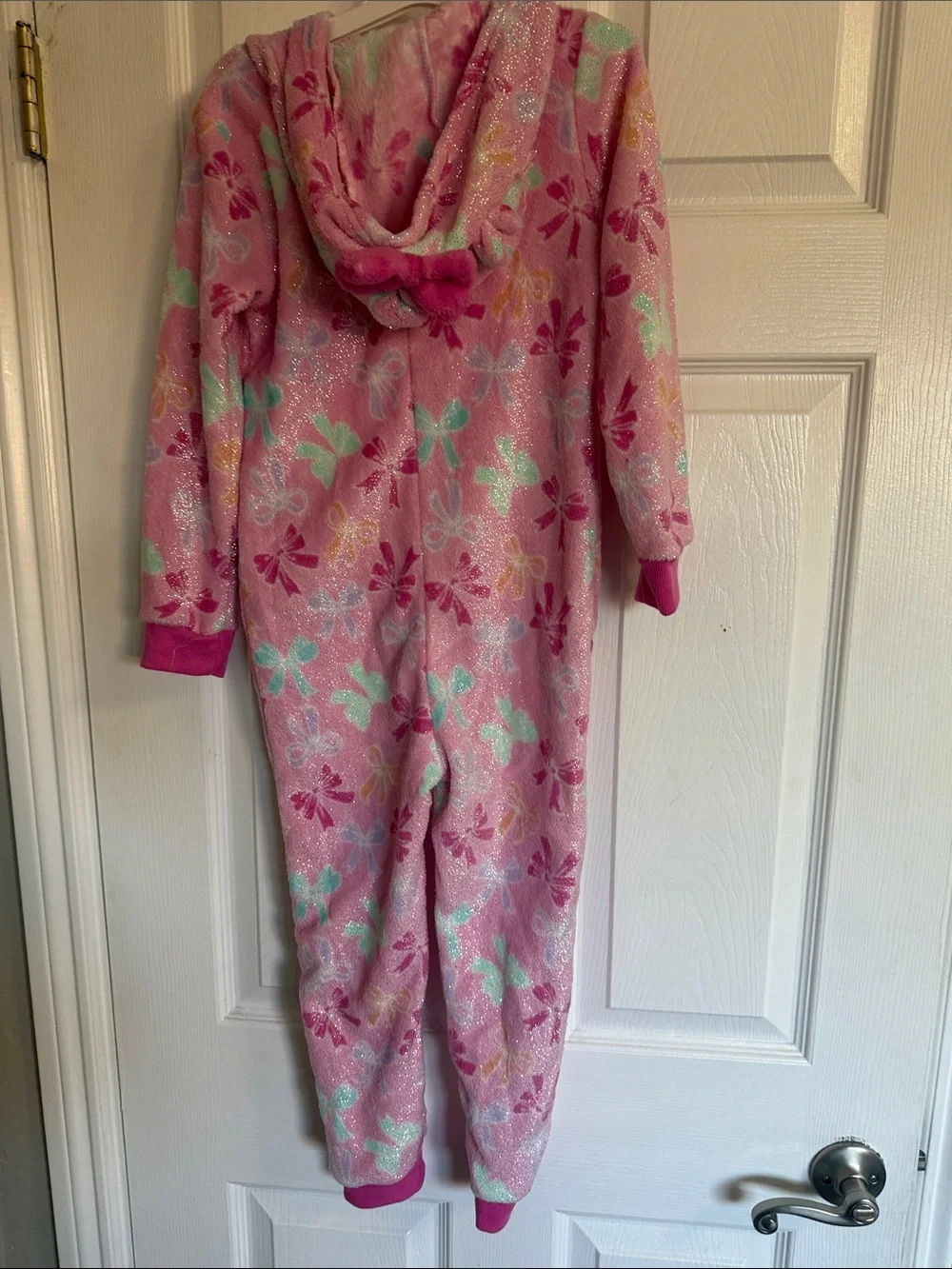 Pink Butterfly Hooded Kids Pajama Onesie